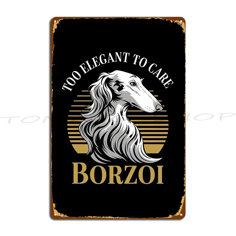 Borzoi Noble And Elegant Wonderful Borzoi Stained Glass I Love Borzois   Metal Signs Mural Pub Club Iron  Tin Sign Poster