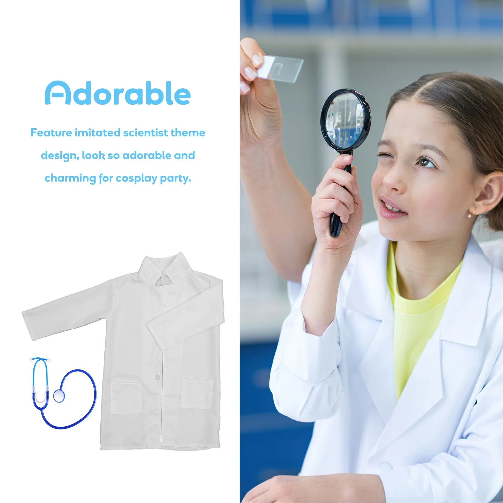 مجموعة أزياء لعب دور الطبيب من HOOTNEE للأطفال، ملابس لعب التظاهر لسماعة الطبيب للأولاد والبنات