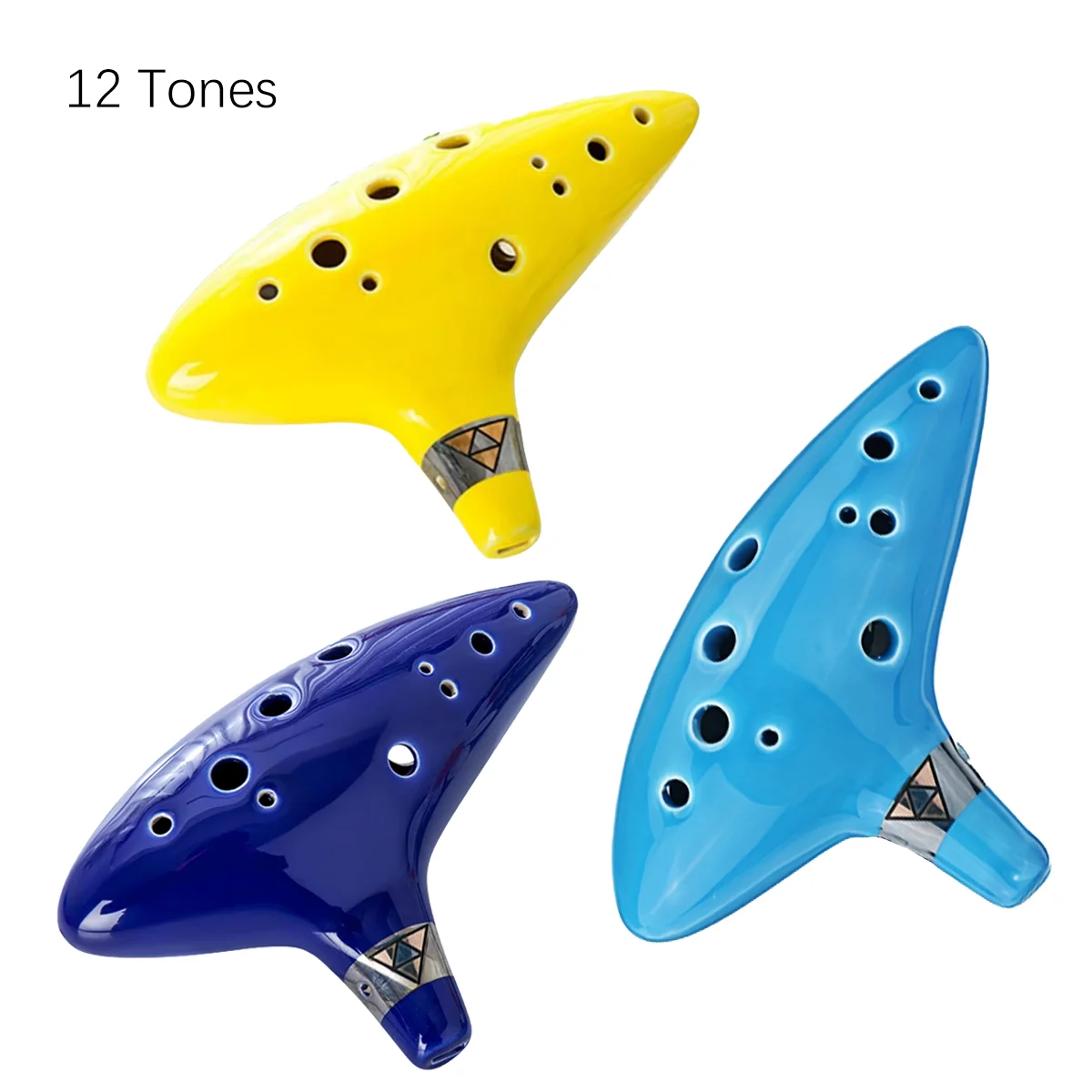 Ocarina Miwayer de 12 Furos Alto C, Instrumento de Sopro de Cerâmica Artesanal com Livro de Músicas, Cordão e Bolsa de Transporte