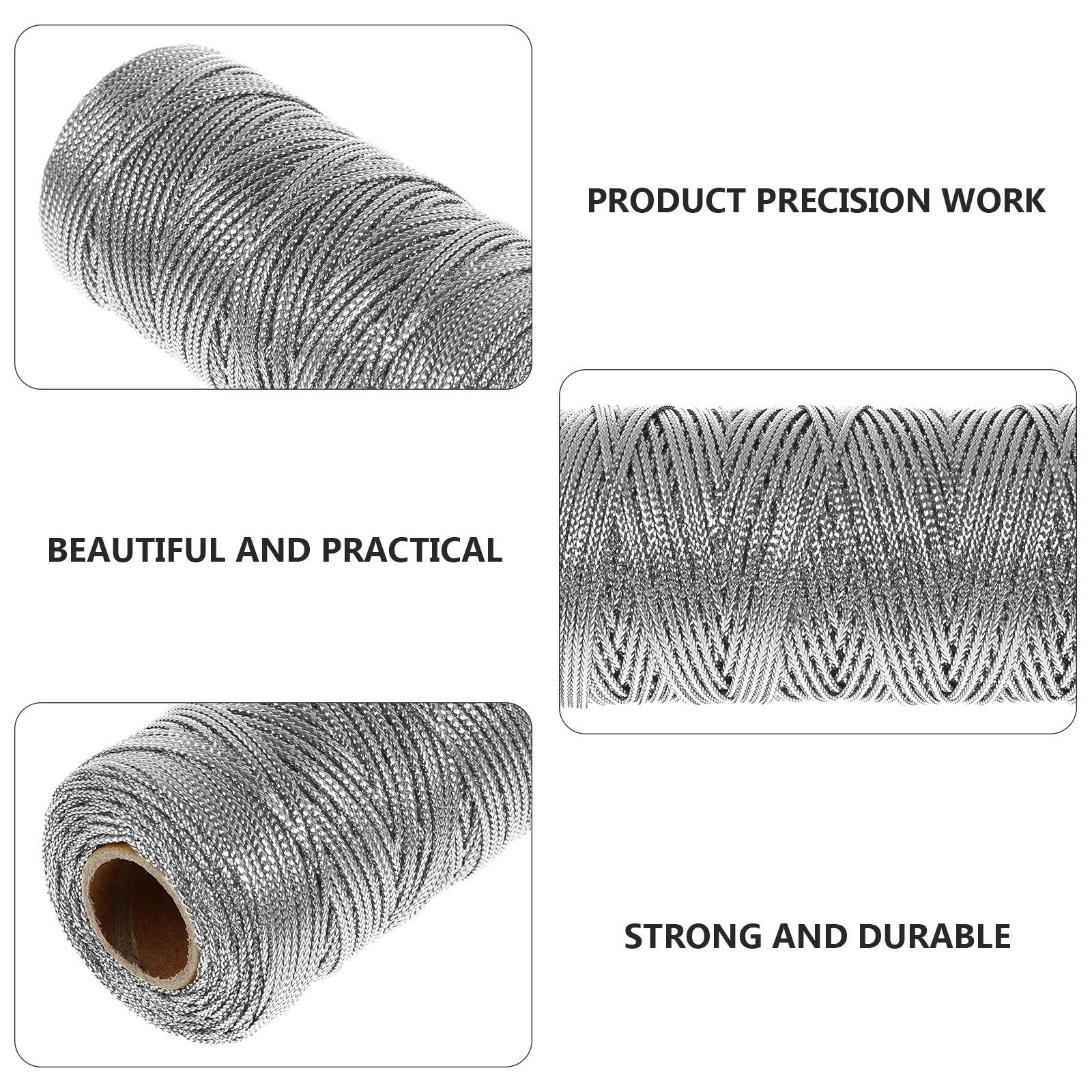 Gold Line Twine ห่อของขวัญด้ายสายไฟโพลีเอสเตอร์บรรจุภัณฑ์ใช้ในร่มกลางแจ้งโครงการหัตถกรรมร้านกาแฟขนมหวาน