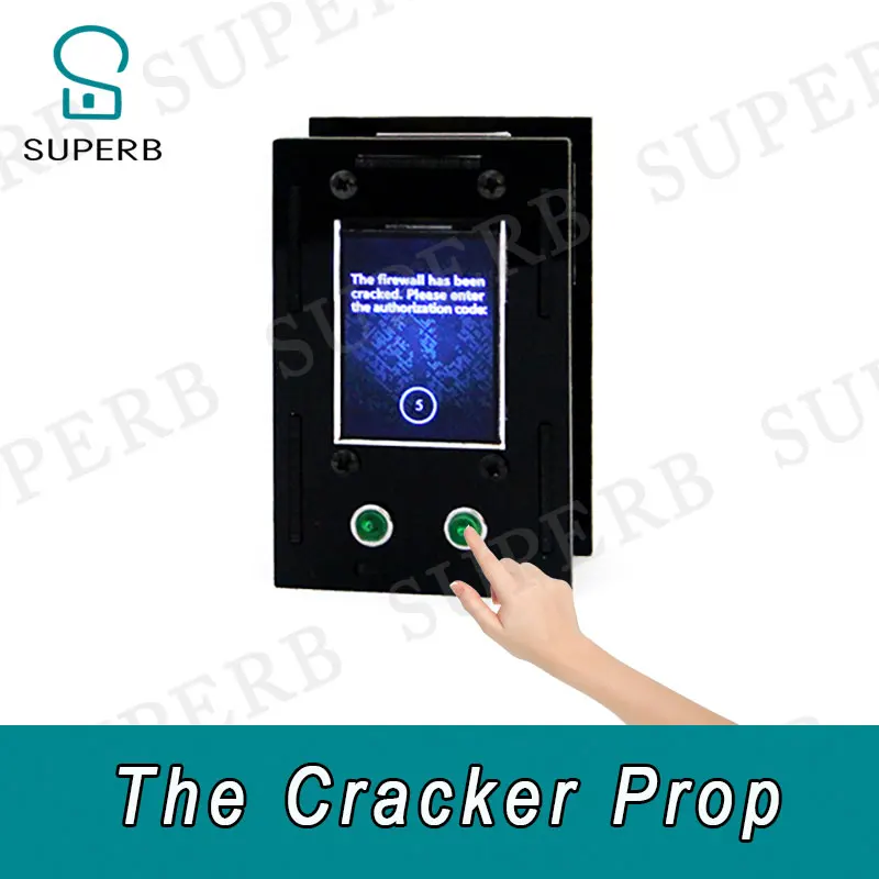 Escape game cracker prop smart screen to unlock find find a cable and connect the cracker to unlock real life escape room prop