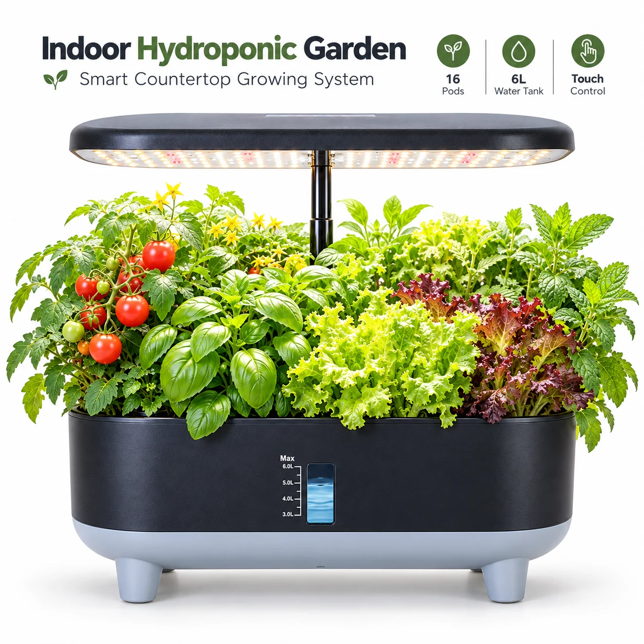 Indoor Herb Garden Grow Light Smart Kit - AOLIVIYA 16 Pod Hydroponisch Kweeksysteem Binnenkruiden