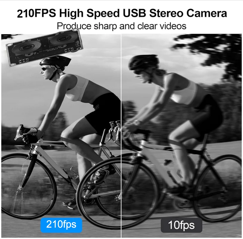 120fps Global Shutter Dual Len USB Camera Module OV9281 1mp Binocular Synchronous Monochrome No Distortion FF 90° Motion Capture