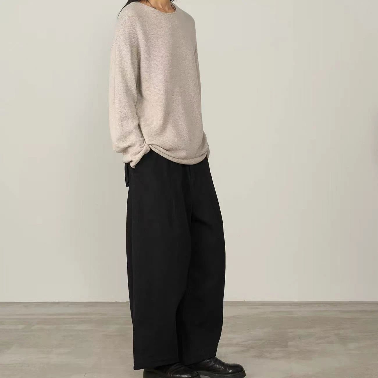 New Autumn/Winter Minimalist Crew-Neck Knit Top