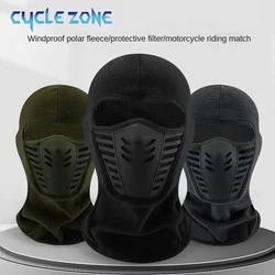 Winter Thermal Motorcycle Mask Windproof Balaclava Cap Face Cover Fleece for Ski Cycling Riding Warm Dustproof Full Face Mask