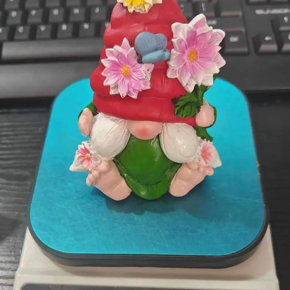 

Desk Miniatures Flower Elf Statue Funny Ornament Micro-Landscape Resin Gnome Crafts Garden Decor Dwarf Sitting Statue Easter