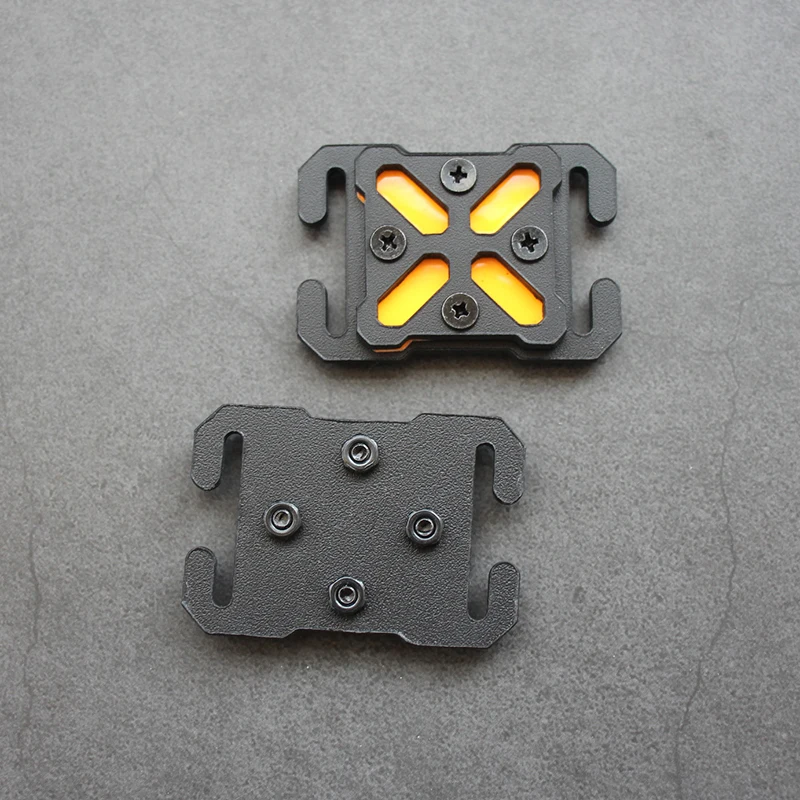 توهج X شعار التكتيكية على ظهره مول كليب عاكس مضيئة والعتاد حزام DIY الملحقات ABS الراتنج التكتيكية مشبك