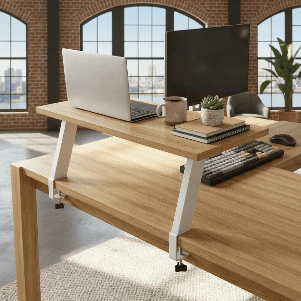 Houten Monitorstandaard met zw - Monitor Riser Wood recensie en prijs