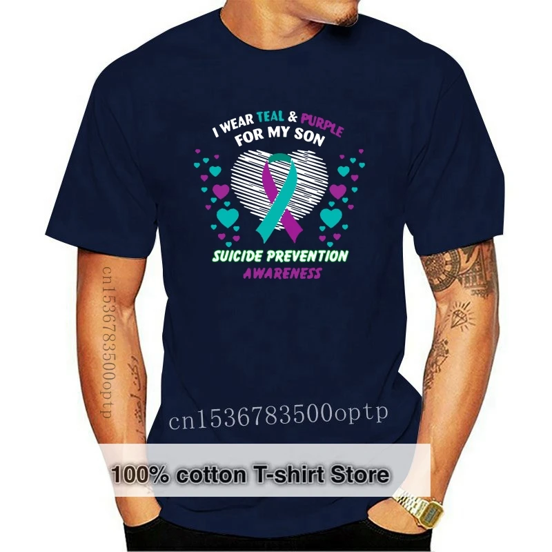 

I Wear Teal & Purple For My Son Suicide Prevention T-Shirt Size S-3Xl Slogans Customized Tee Shirt