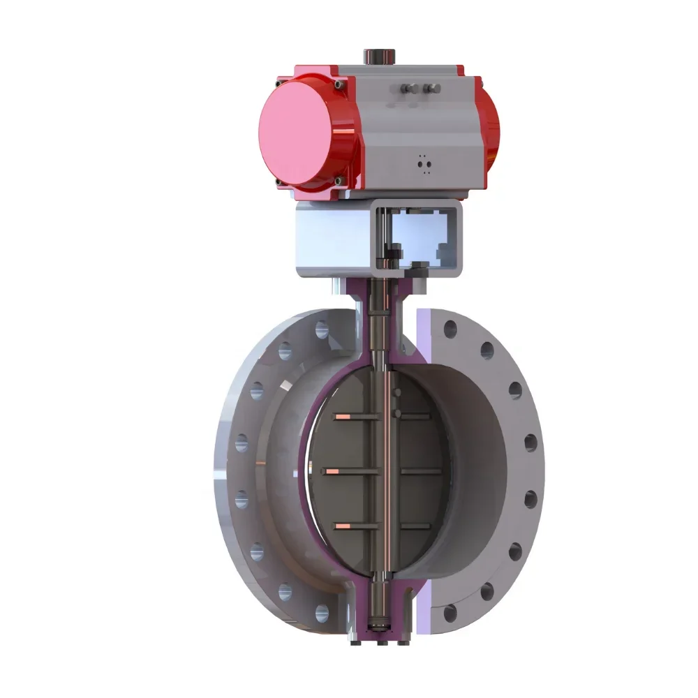 Intelligent flow control valve with pneumatic double or single acting actuator pneumatic butterfly valve