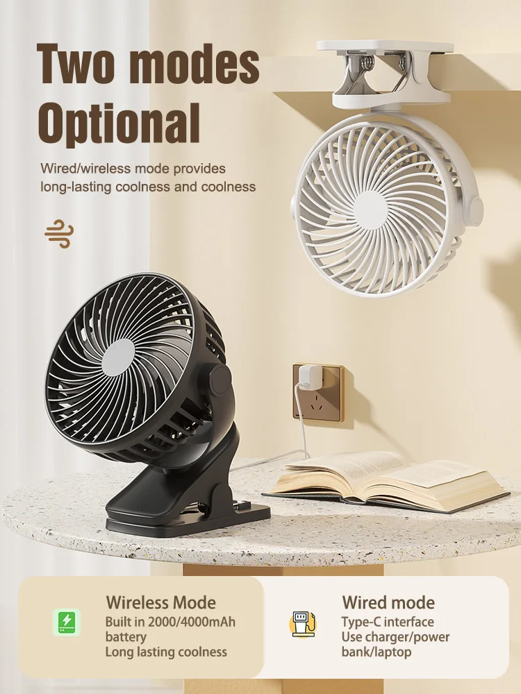 

Portable Mini Clip Fan Handheld Electric Fan Usb Rechargeable Convenient And Ultra-Quiet For Student Cooling Ventilador