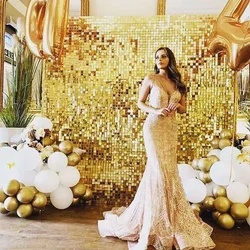 2x1m Metal Gold Foil Fringe Curtains Party Backdrops Birthday Party Foil Curtain Tinsel Wedding Bachelorette party Decorations