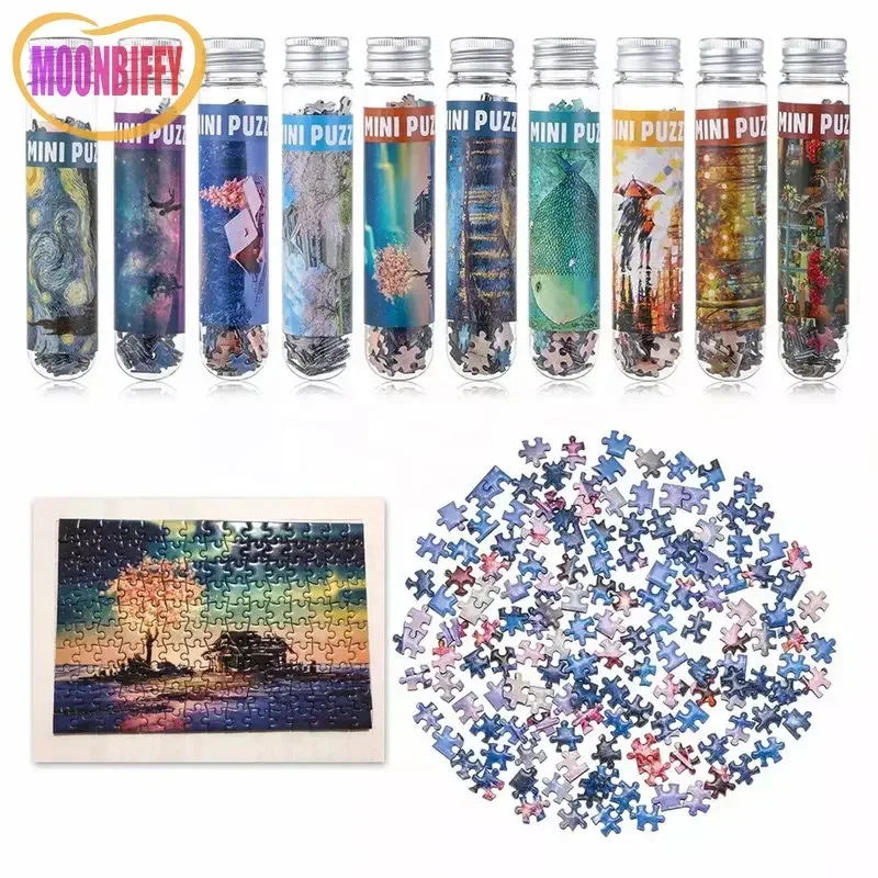 

150pcs Mini Jigsaw Puzzles for Adults Micro Jigsaw Test Tube Tiny Puzzle Challenging Puzzle Difficult Home Decor Entertainment