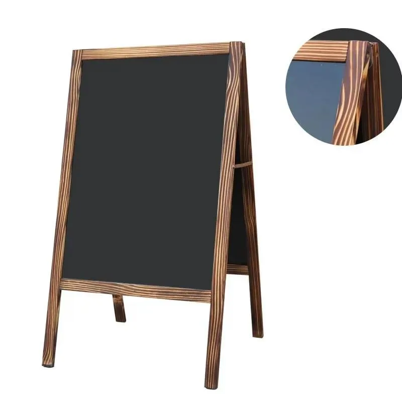 Wood Metal Double Sided A Frame Display Stand Blackboard Foldable Menu Board Magnetic Writing Board for Outdoor Store