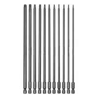11pcs 200mm Extra Long Torx Screwdriver Bit Security Tamper Proof Star Magnetic Screwdriver 1/4 Hex Screw Driver Bits Hand Tools
