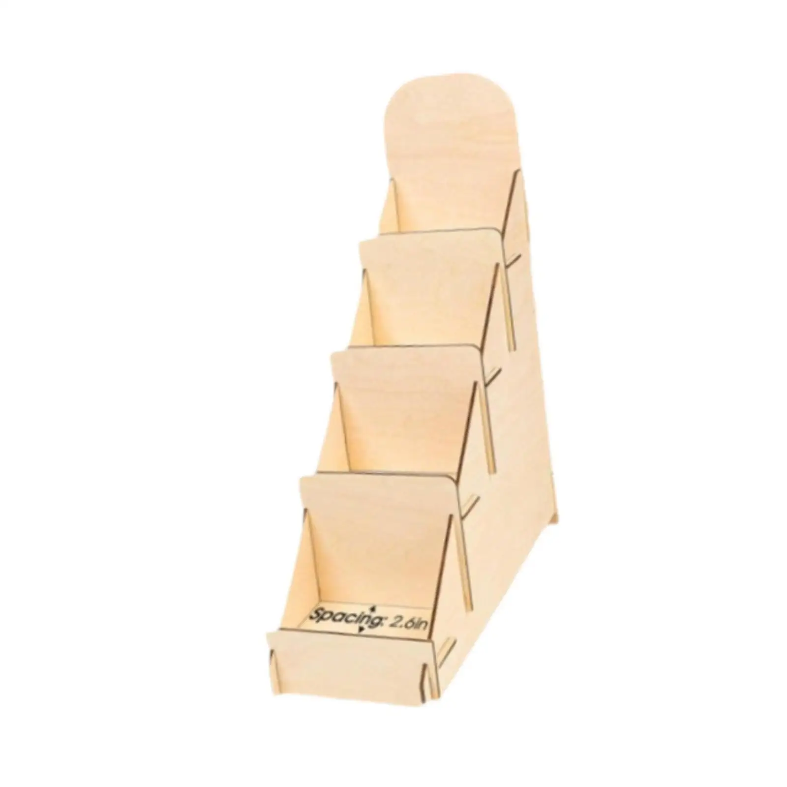 Tiered Wooden Card Storage Stand Easy Assembly Organizer for Postcards and Stickers Table Display