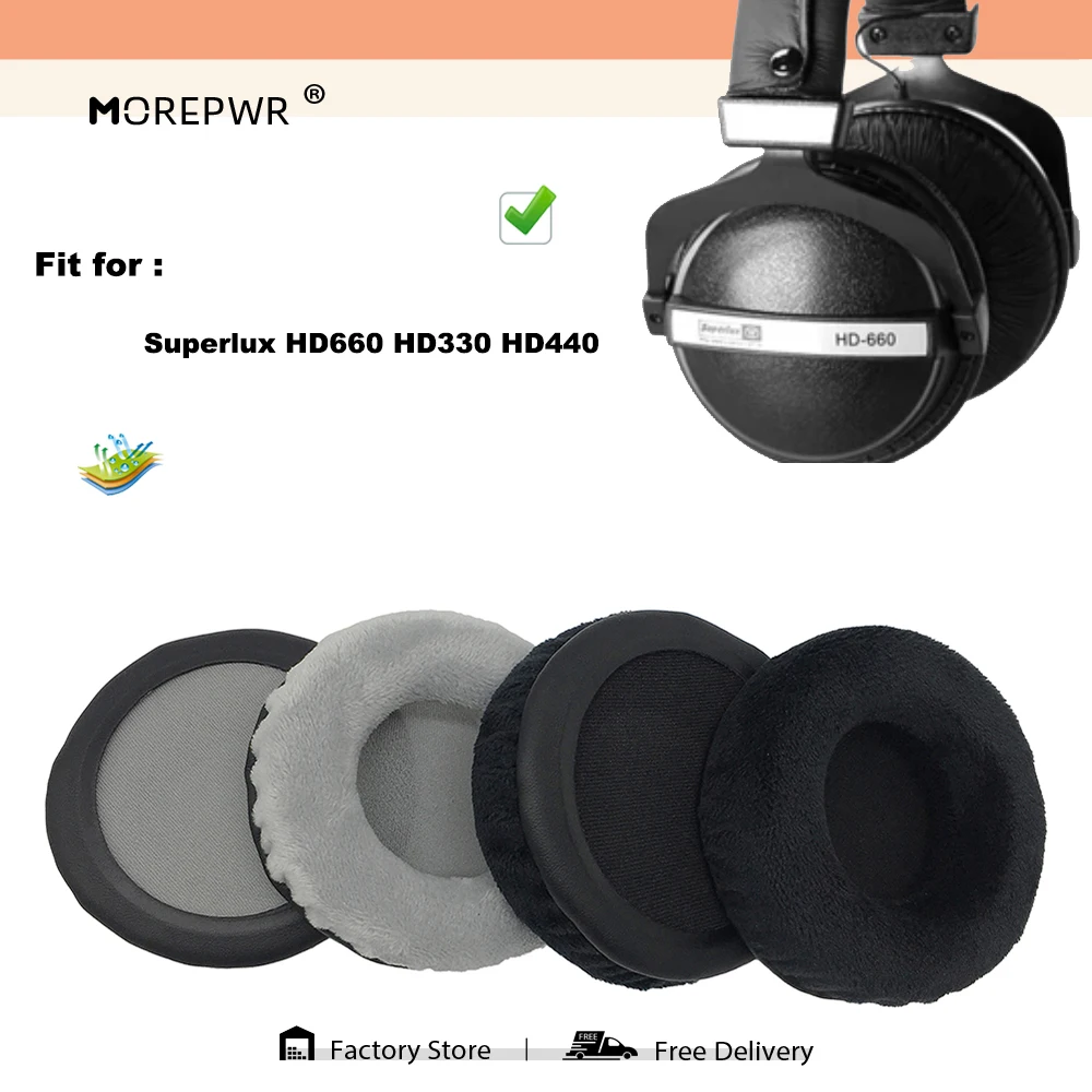 

Morepwr, новое обновление, сменные амбушюры для Superlux HD660 HD330 HD440, детали гарнитуры, кожаная подушка, бархатный чехол для наушников