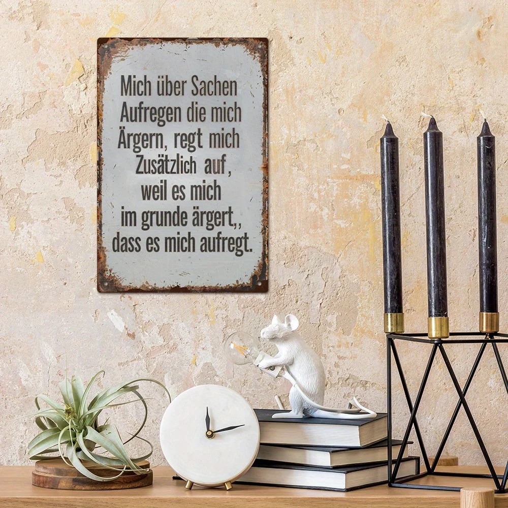 Putuo Decoration 1-Piece Set, German Humorous Quotes Vintage Metal Sign, 