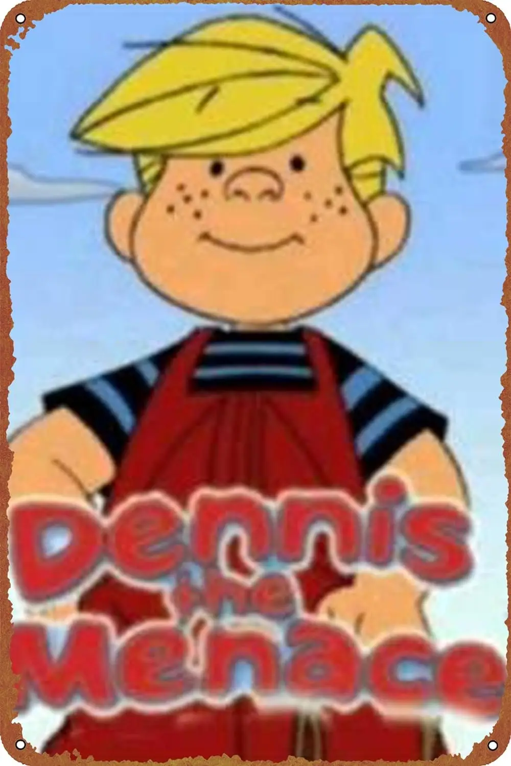 Dennis the Menace Movie Poster Funny Novelty Metal Tin Sign Retro Wall Decor for Home Gate Garden Bars Restaurants Cafes Office