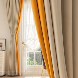 Light Luxury Bedroom Blackout Curtains Large Area Living Room Curtain Simple Room Sunscreen Drape Thick Drapes High Shading, 90%