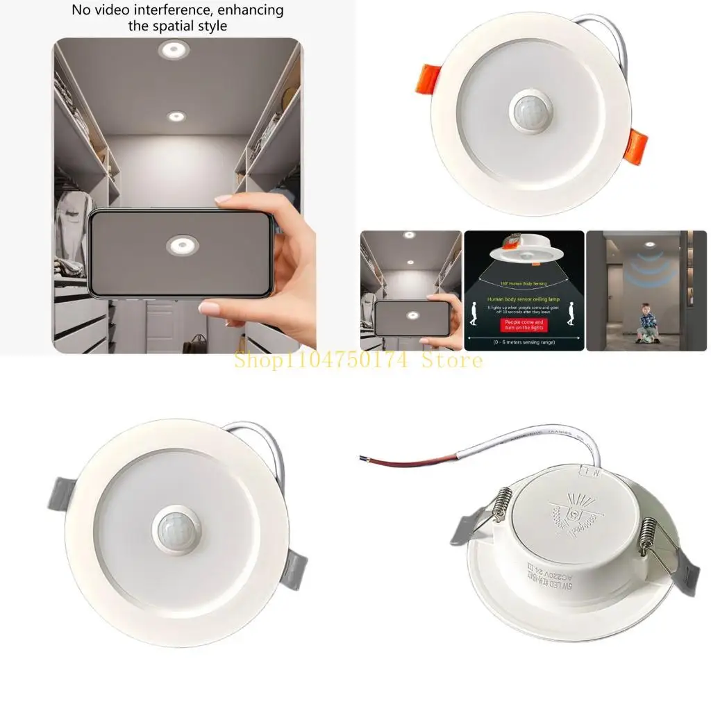 Thin Outline Recessed Lighting With Motion Transducer Auto Dimming 6500K Sunlight Top Sale