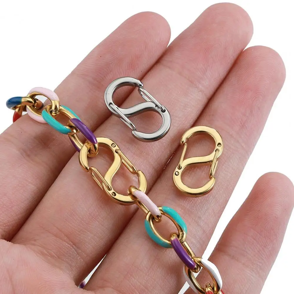 Quick-release Necklace Buckle 5pcs Stainless Steel Jewelry Making Clasps Set Double-ended Spring Buckle for Necklaces for Diy