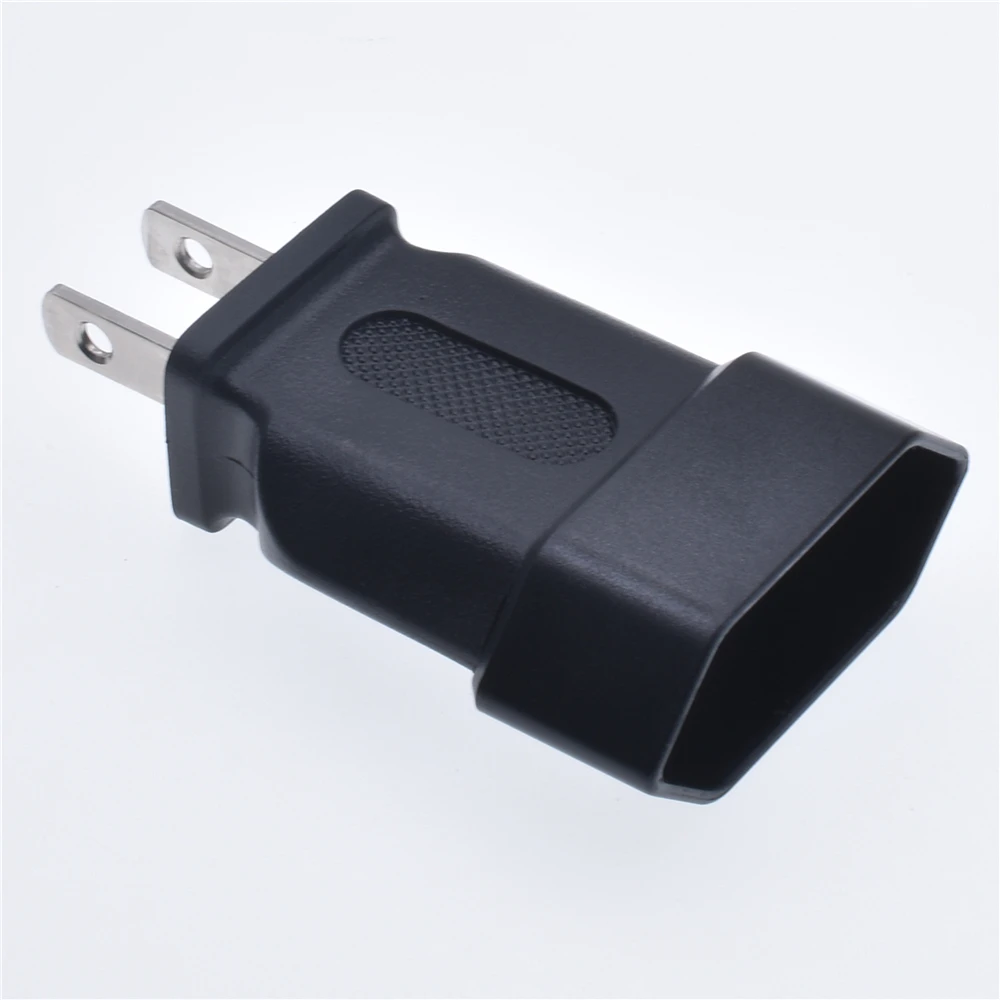 European to US Conversion Plug Adapter, Type C (CEE 7/16) to Type A (NEMA 1-15P) 2-Prong Power Converter, for USA, Canada, Mexic