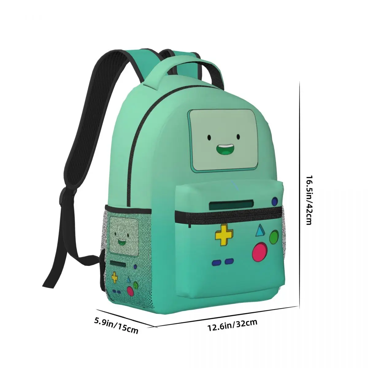 Adventure Time Jake BMO Printed Lightweight Casual Schoolbag For School, Outdoor, Shopping, Office 17in