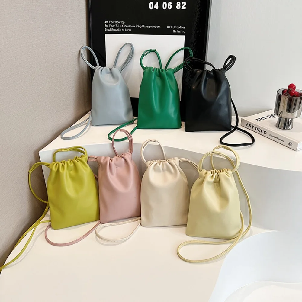 Bolso de mano de cuero Pu con solapa para mujer, bandolera de gran capacidad, Color caramelo, con cordón, novedad