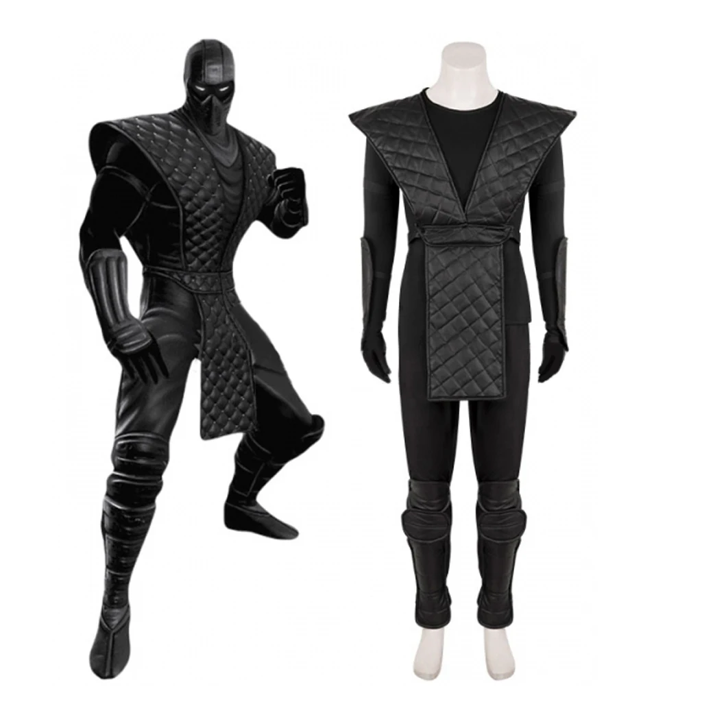 Игровой костюм Mortal Kombat Noob Saibot, костюм для косплея с лицом, черная Униформа Shotokan Ninja