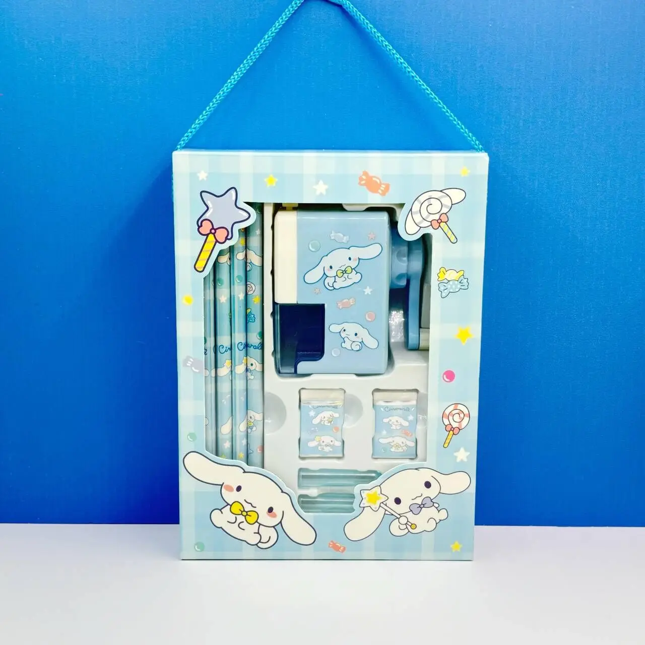 Kuromi Cinnamoroll Stationery Set Gift Box Creative Learning Stationery Hand Shake Pencil Sharpener Eraser Set Birthday Gift Box