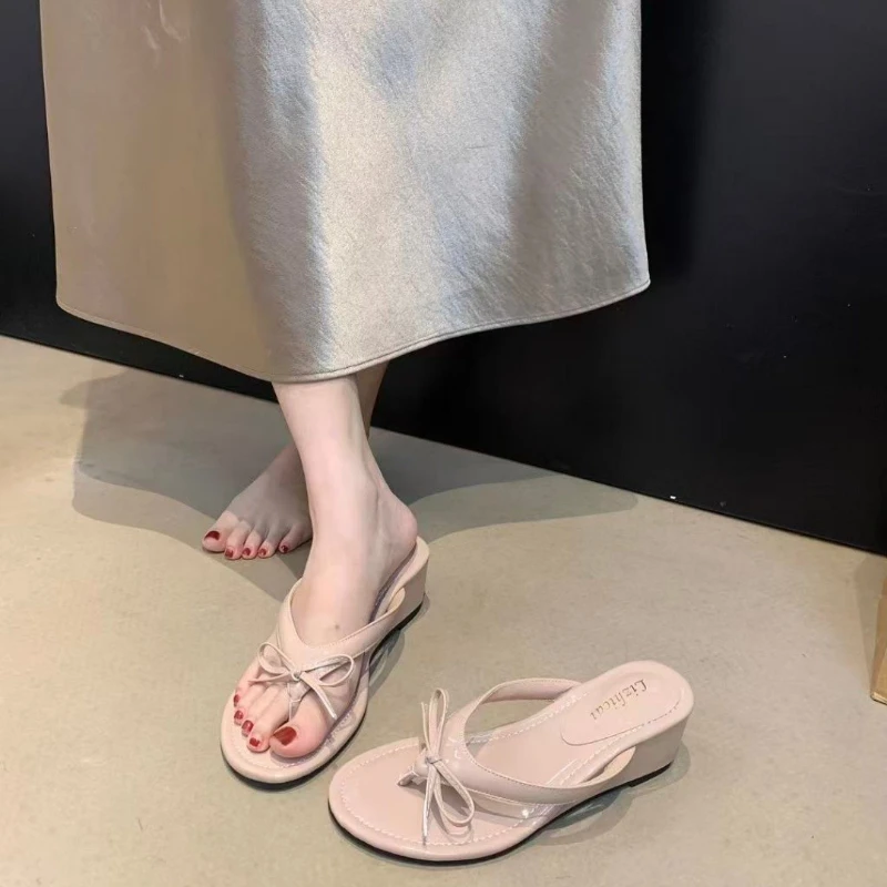 Nuevas Sandalias de Verano para Mujer, Pantuflas Casuales con Punta Descubierta, Plataformas con Tacón, Sandalias de Vestir para Dama, Zapatos para Playa y Vacaciones al Aire Libre