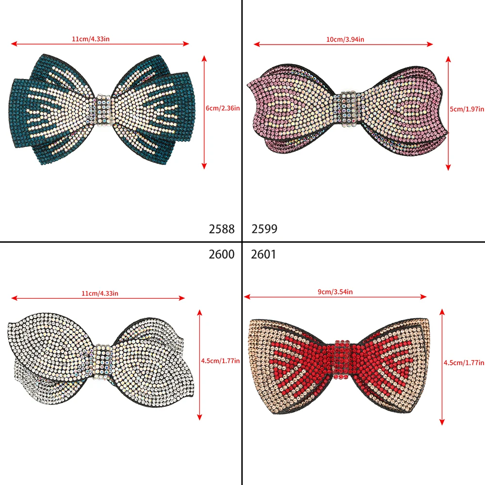 Multi-Style Rhinestone Double Bow Hairpin Spring Clip Fairy Top Clips Back Head Hairpin Barrettes Headband for Women Headwear