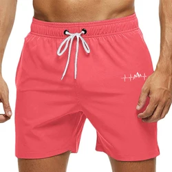 Men's Swim Trunks Summer Swimming Board Shorts Quick Dry Beach Shorts with Side Pockets and Mesh Lining Swimwear Bathing Suit