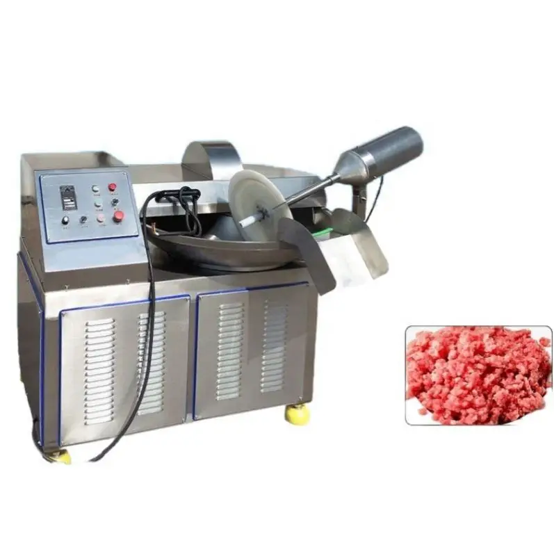 Low‑Vibration Industrial Meat Bowl Cutter Machine Safe Protection Cover For Catering Meat Filling Blending Work