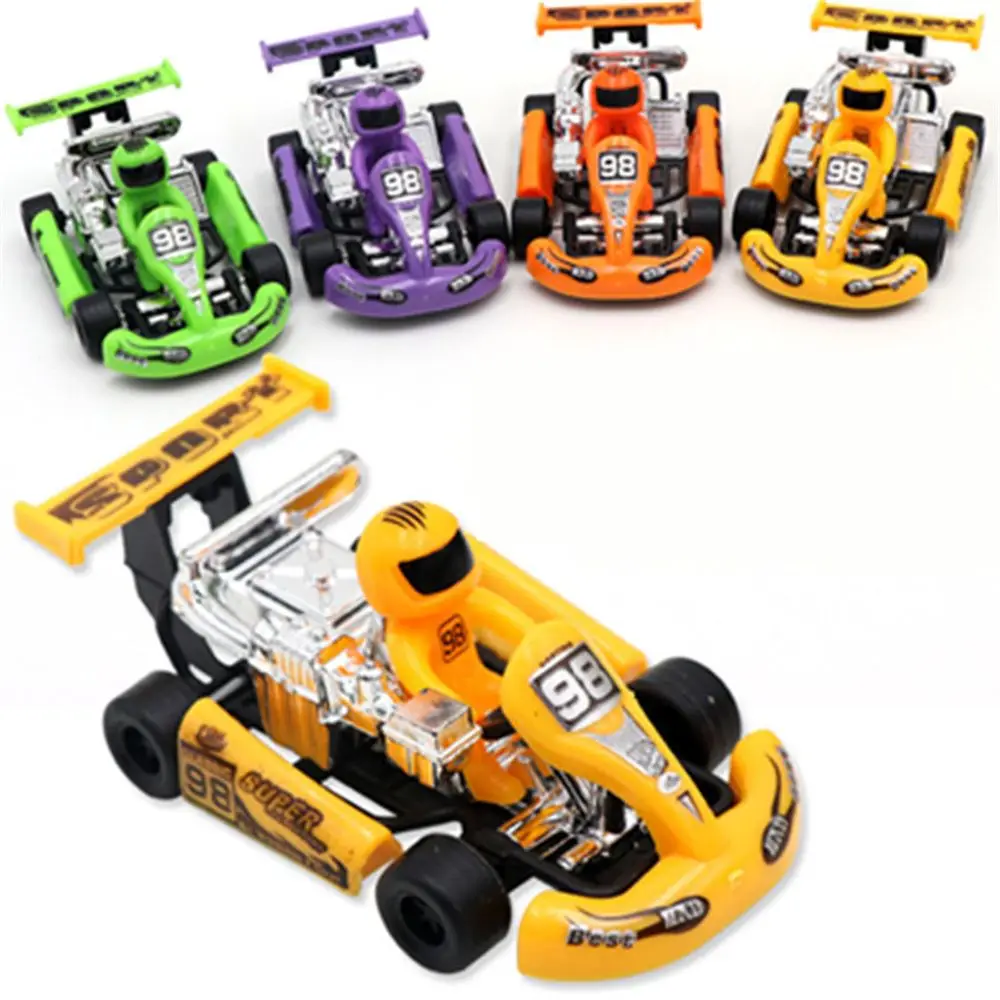 Mini carro 1/2 pçs 4 rodas conjunto de veículos de brinquedo modelo de carro fórmula carro de corrida brinquedo puxar para trás kart brinquedos inércia carro brinquedo