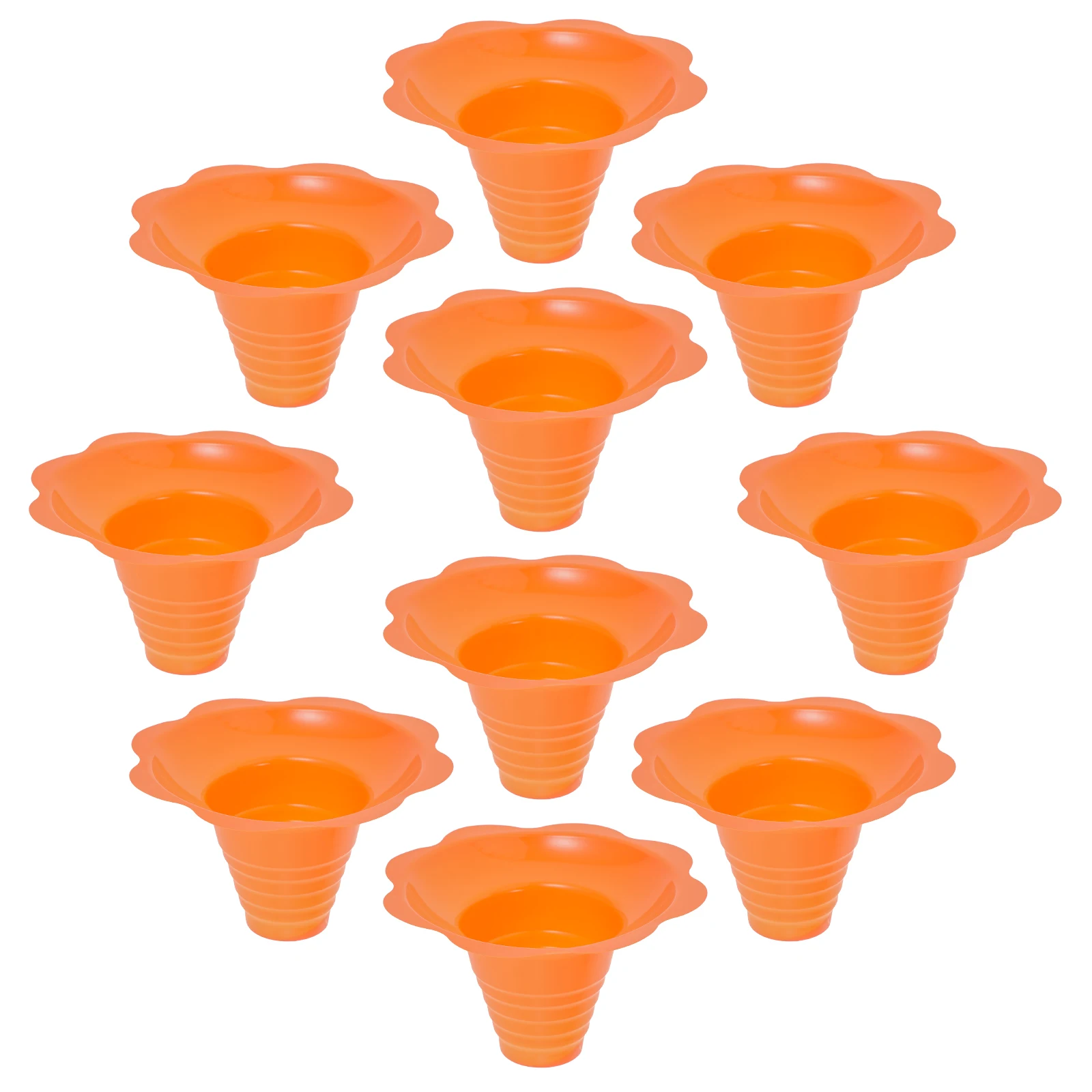 

50 Pcs Ice Cups Disposable 8oz 450ml Orange PET Small Dessert Bowls Party Camping Banquet Soup Yogurt Pudding Jelly Mousse