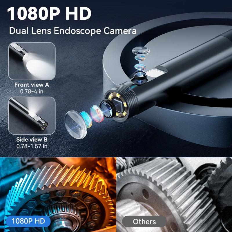 Wireless Endoscope Camera 1080P HD 8mm IP67 Waterproof Lens WiFi Inspection Camera 2000mA Battery Snake Camera for Android & iOS