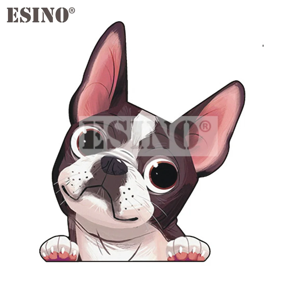 

Car Styling Funny Lovely Cartoon Boston Terrier Dog Sticker Decorative Whole Body Decal Car Accessories Styling Decal Vinyl