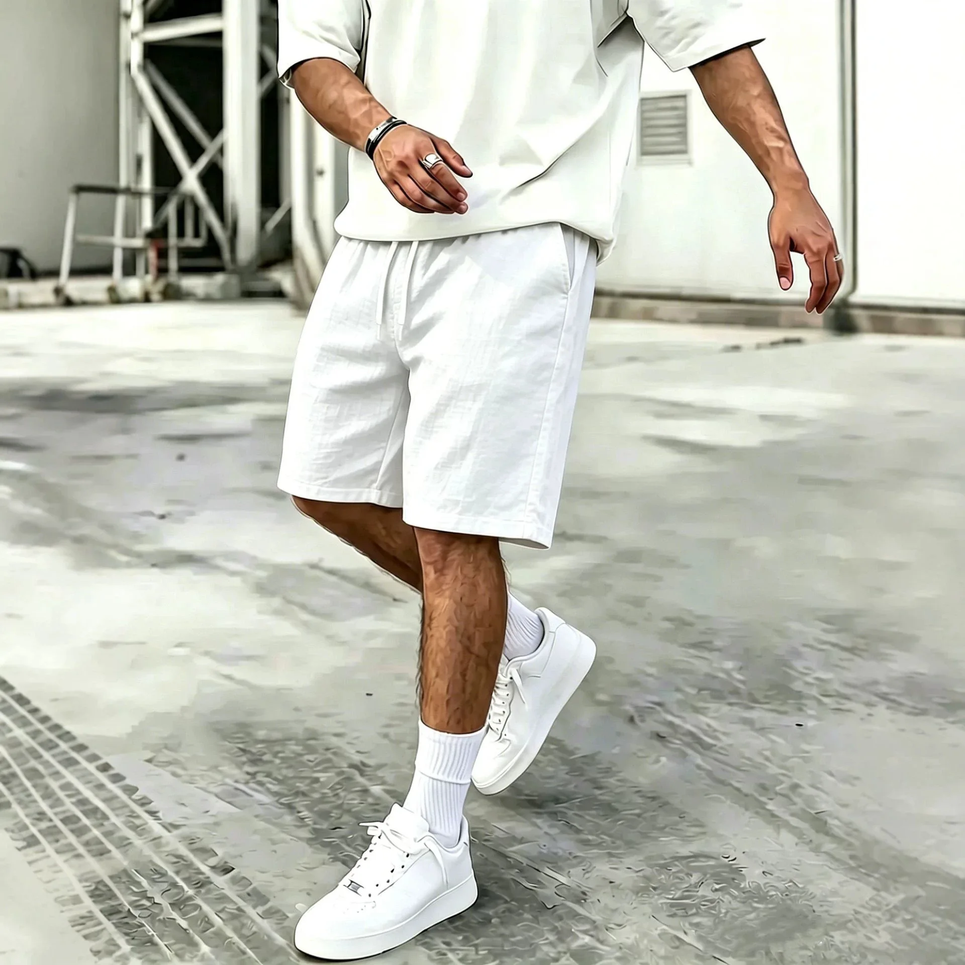 New Men's Summer Euro 2026 Cross Border Amazon Men's Retro Breathable Loose Holiday Shorts Outdoor Fashion Casual Shorts
