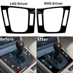 Car Gear Shift Panel Frame Cover Trim For BMW 3 Series E46 1998-2005 Glossy Piano Black Panel Frame Interior Parts