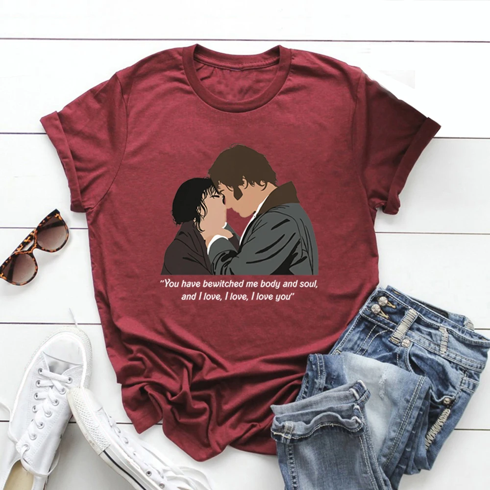 เสื้อยืดความภาคภูมิใจและความอคติ เสื้อยืดเจน ออสเตน เสื้อยืดมิสเตอร์ดาร์ซี่ เสื้อยืดแขนสั้นผู้หญิง เสื้อยืดคุณทำให้ฉันหลงใหลในร่างกายและจิตวิญญาณของฉัน