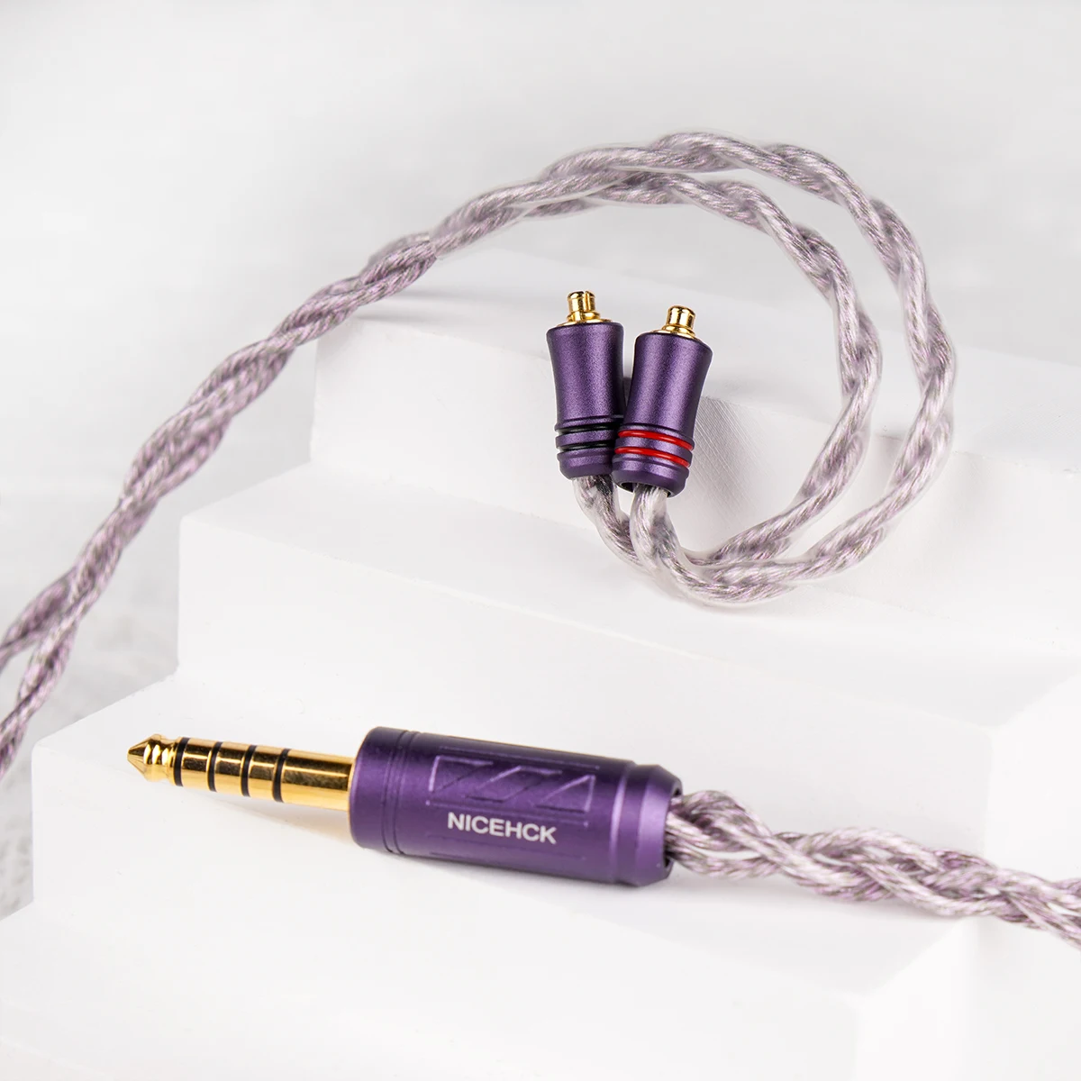 NICEHCK AceLilac HiFi IEM Cable 7N OCC + 7N Chapado en plata OCC Cable de actualización de alta gama 0,78mm 2 pines/MMCX para Explorer S08 DUDU Chopin