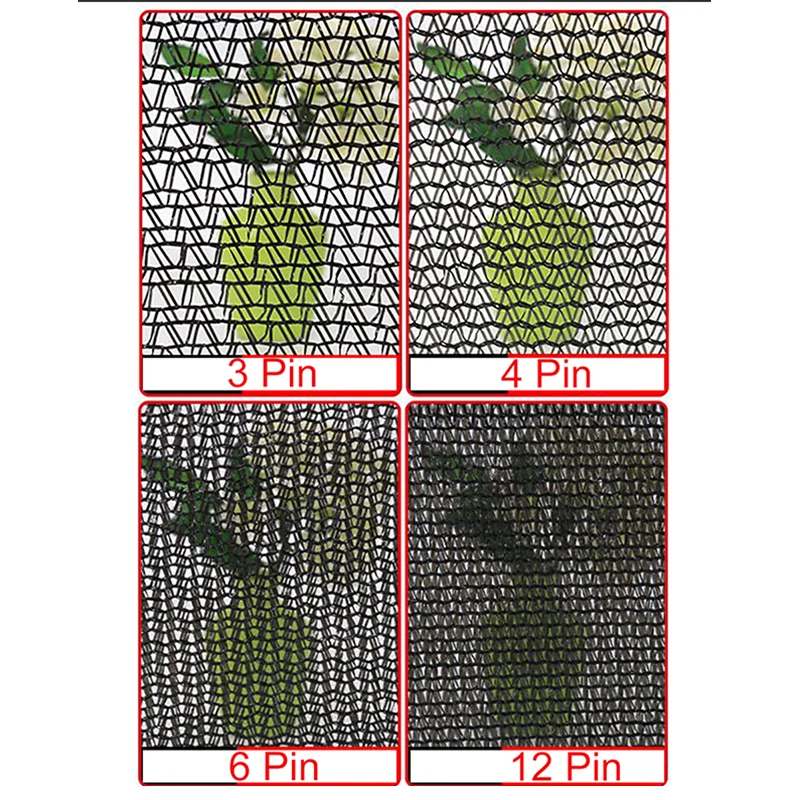 3/6/12Pin Garden Sun Shade Net Succulent Plants Sun Shelter UV Resistant Greenhouse Shading Cover Outdoor Car Shed Awning