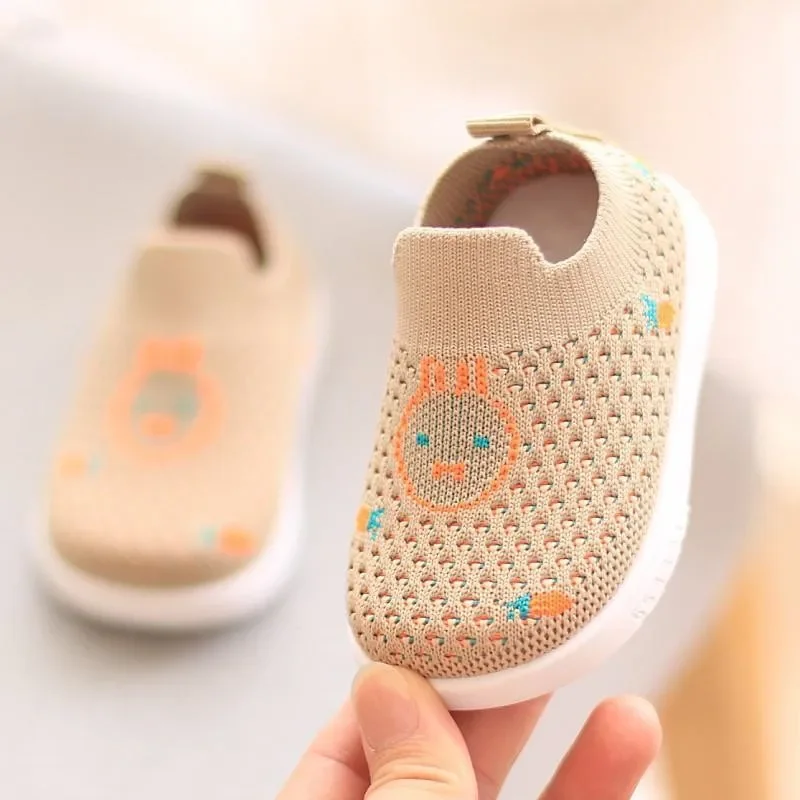 Unisex Baby Tennis Shoes Toddler Knitted Breathable Sneakers Kids Soft Sole Anti-slip Sock Shoes Mesh Slip on First Walkers