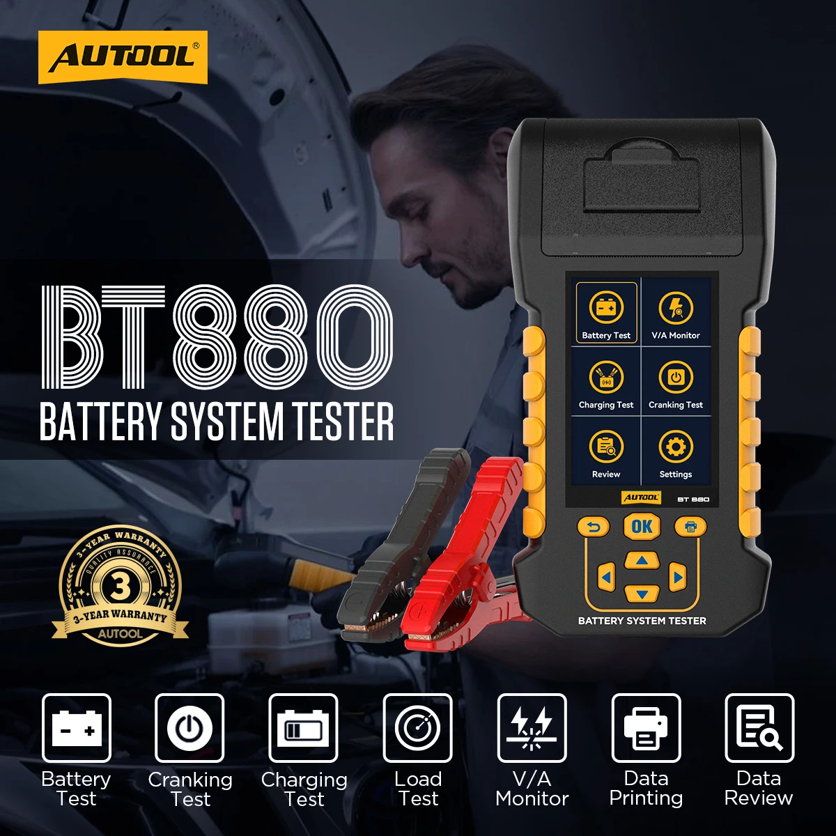 Factory Update BT880  Car Aging Load Capacity Testing transmit Battery Test Machine  Automotive Battery Diagnostic Tools