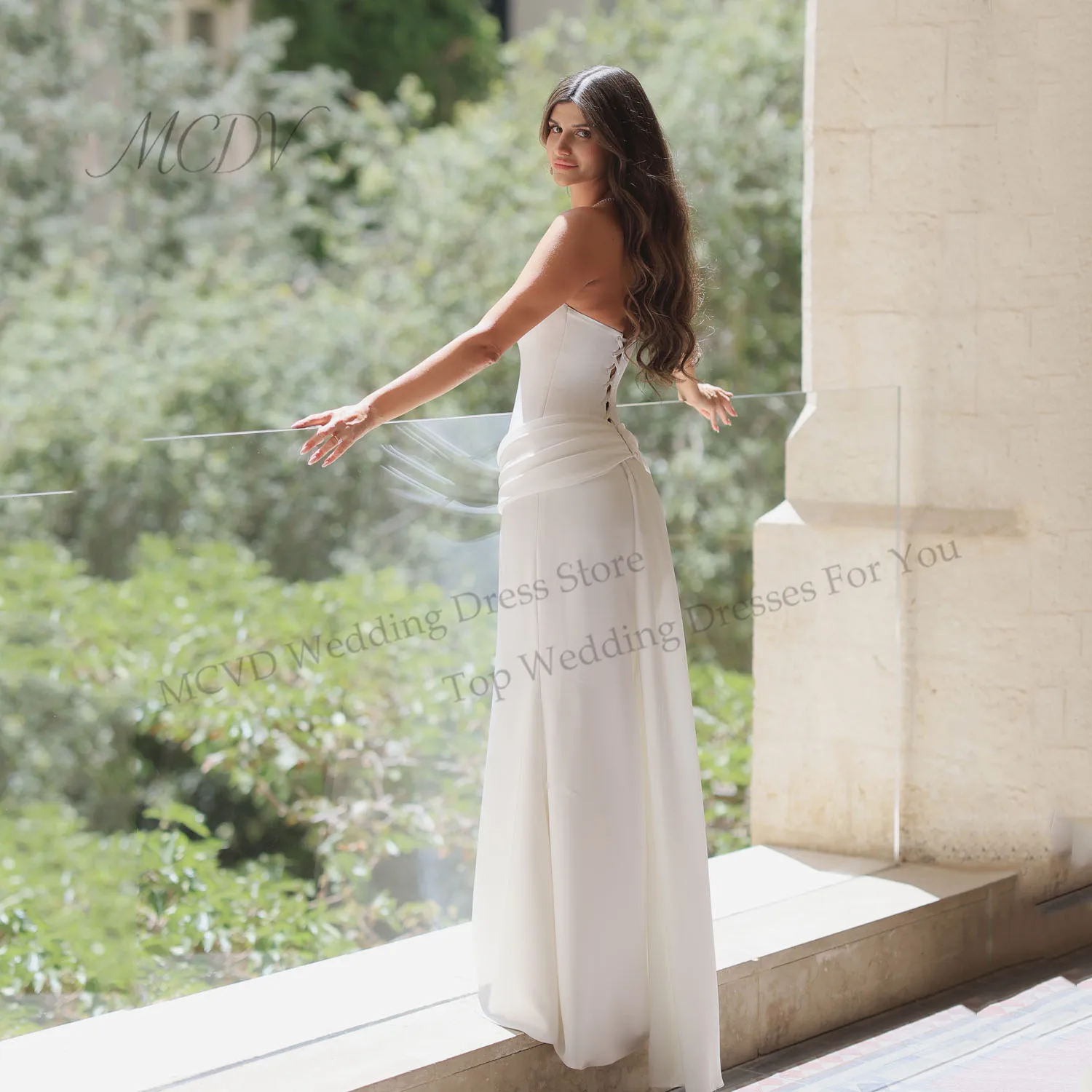 Minimalism Satin Wedding Dresses Mermaid Sweetheart Pleated Backless Vestido De Novias Civil Women Robe De Mariée Customized
