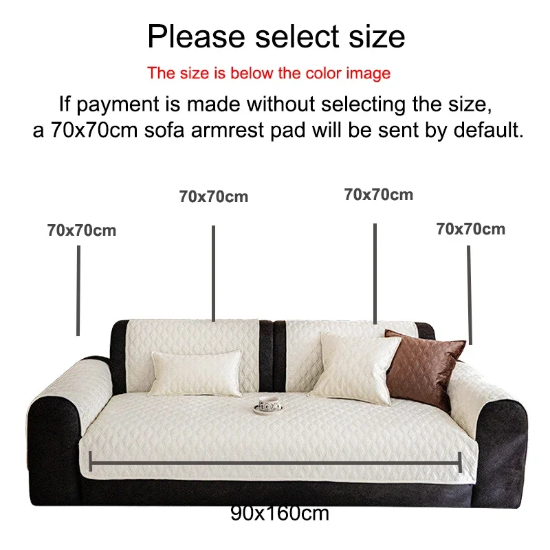 Brushed Fabric Sofa Cushion Quilted Non-Slip Couch Slipcover Soft Breathable Pet Cat Anti-Scratch Sofa Cover Living Room Decor