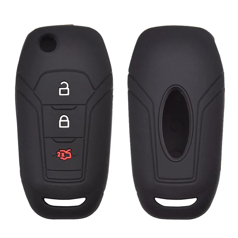 Silicone Car Key Case For Ford F-150 F-250 F-350 Explorer Ranger KA Fiesta Mondeo Cover Keyless Remote Fob Shell Skin Holder