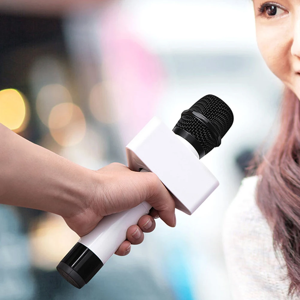 

Portable Microphone Flag Station Logo ABS Plastic Professional Interviews PVC Board Multicolor Sticker Compact